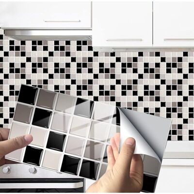 Melissa 24 Pièces Rectangle Adhésive Décorative À Carreaux Pour Salle De Bains Et Cuisine Stickers Carrelage, Motif Marbre Mosaïque Imperméables Adhésive Décoration (gris Mosaïque,24pièces) - Publicité Melissa 24 Pièces Rectangle Adhésive Décorative À Carreaux Pour Salle De Bains Et Cuisine Stickers Carrelage, Motif Marbre Mosaïque Imperméables Adhésive Décoration (gris Mosaïque,24pièces) - Publicité
