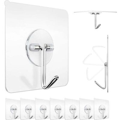 ABYSSE Crochet Adhesif Mural 10 Pcs, 6 X 6cm – Crochet Mural En Acier Inoxydable Pour Maison, Cuisine, Salle Bain – Charge Maximale : 5 Kg - Idéal Pour - Publicité ABYSSE Crochet Adhesif Mural 10 Pcs, 6 X 6cm – Crochet Mural En Acier Inoxydable Pour Maison, Cuisine, Salle Bain – Charge Maximale : 5 Kg - Idéal Pour - Publicité
