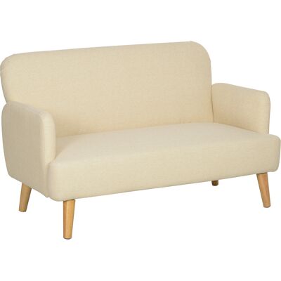HEAT Canapé Deux Places, Compact, Revêtement Doux Pour La Peau, Jusqu'à 240 Kg, 130 X 74 X 79 Cm, Blanc Crème - Publicité HEAT Canapé Deux Places, Compact, Revêtement Doux Pour La Peau, Jusqu'à 240 Kg, 130 X 74 X 79 Cm, Blanc Crème - Publicité