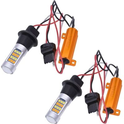 Vision Indicateur De Clignotant Led Blanc Et Orange T20 1156 1157 3157, 2835 42smd, Led 12v (lot De 2) - Publicité Vision Indicateur De Clignotant Led Blanc Et Orange T20 1156 1157 3157, 2835 42smd, Led 12v (lot De 2) - Publicité