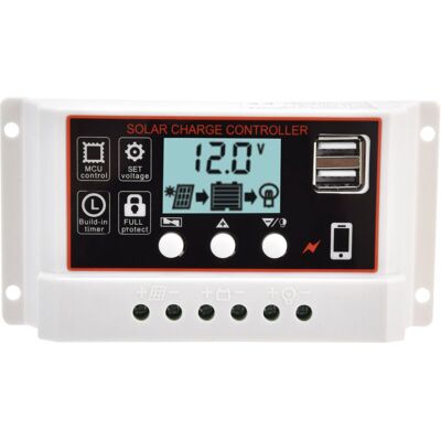 URSUS Jeffergarden Contrôleur De Panneau Solaire Intelligent, Double Port Usb, Dispositif De Contrôle De Charge Et De Décharge Pwm De Batterie 12 V/24 V 20 A - Publicité URSUS Jeffergarden Contrôleur De Panneau Solaire Intelligent, Double Port Usb, Dispositif De Contrôle De Charge Et De Décharge Pwm De Batterie 12 V/24 V 20 A - Publicité