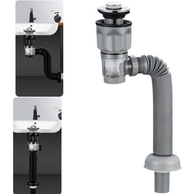 ACKERMAN Kit De Bonde De Lavabo Avec Bonde Extensible Et Flexible, Anti-odeurs Pour Trous De 1-1/4", 1-1/2" Et 2" (style Bounce) - Publicité ACKERMAN Kit De Bonde De Lavabo Avec Bonde Extensible Et Flexible, Anti-odeurs Pour Trous De 1-1/4", 1-1/2" Et 2" (style Bounce) - Publicité