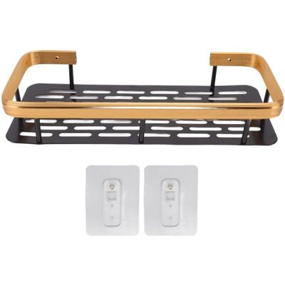 PELTOR Jeffergarden Caddie De Douche À Un Niveau, En Aluminium Durable, Antirouille, Installation D'Autocollants, Étagère De Douche Pour Salle De Bain, Chambre À Coucher, Cuisine, Noir Et Or - Publicité PELTOR Jeffergarden Caddie De Douche À Un Niveau, En Aluminium Durable, Antirouille, Installation D'Autocollants, Étagère De Douche Pour Salle De Bain, Chambre À Coucher, Cuisine, Noir Et Or - Publicité