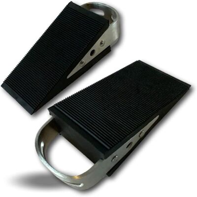 MOXIE Boîte De 2 Cales Caoutchouc Dur Butée En Forme De Coin Avec Anses De Préhension En Tôle Antidérapant Et Anti-rayures Bloque Porte Butoir À Poser Au Sol Calpor2c, Noire - Publicité MOXIE Boîte De 2 Cales Caoutchouc Dur Butée En Forme De Coin Avec Anses De Préhension En Tôle Antidérapant Et Anti-rayures Bloque Porte Butoir À Poser Au Sol Calpor2c, Noire - Publicité