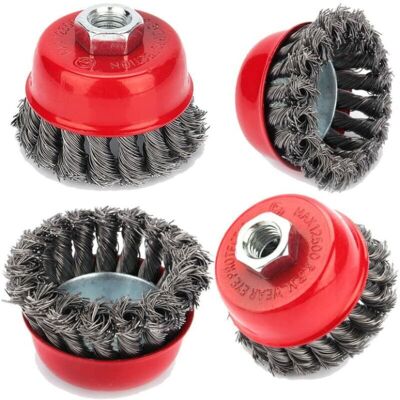 BRINSEA Brosse De Nettoyage Métallique, 4pcs Brosse À Treillis Métallique M14 Torsadé 75 Mm Pour Meuleuse D'Angle Brosse Coupe, Dérouillage Corrosion Détournant La Peinture - Publicité BRINSEA Brosse De Nettoyage Métallique, 4pcs Brosse À Treillis Métallique M14 Torsadé 75 Mm Pour Meuleuse D'Angle Brosse Coupe, Dérouillage Corrosion Détournant La Peinture - Publicité