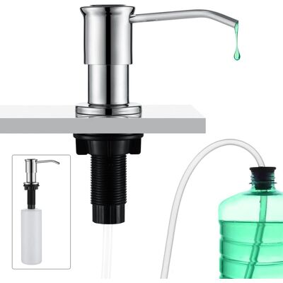 GRASSLIN Distributeur De Savon Encastrable, Distributeur Savon Evier Cuisine, Distributeur Savon Integre Avec Bouteille 500ml Et Ensemble De Rallonge De 1,0 M, Recharge Du Haut, Chrome'chrome(circulaire)'chrom - Publicité GRASSLIN Distributeur De Savon Encastrable, Distributeur Savon Evier Cuisine, Distributeur Savon Integre Avec Bouteille 500ml Et Ensemble De Rallonge De 1,0 M, Recharge Du Haut, Chrome'chrome(circulaire)'chrom - Publicité