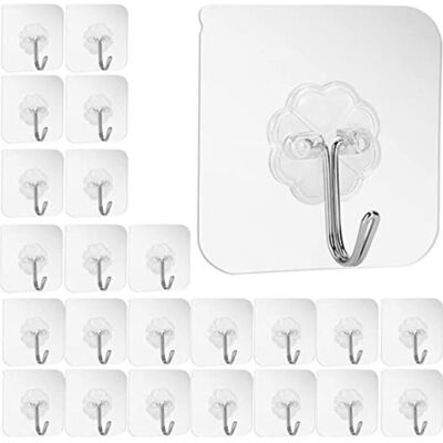Cellfast Crochets, 24 Crochets Adhésifs Solides Et Transparents Pour Cuisine, Salle De Bain (transparent) - Publicité Cellfast Crochets, 24 Crochets Adhésifs Solides Et Transparents Pour Cuisine, Salle De Bain (transparent) - Publicité
