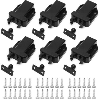 Vision Lot De 6 Loquets De Placard À Ouverture Tactile, Verrou À Pousser Pour Ouvrir, Noir, Loquet À Pousser En Abs Pour Placard Et Tiroir - Publicité Vision Lot De 6 Loquets De Placard À Ouverture Tactile, Verrou À Pousser Pour Ouvrir, Noir, Loquet À Pousser En Abs Pour Placard Et Tiroir - Publicité