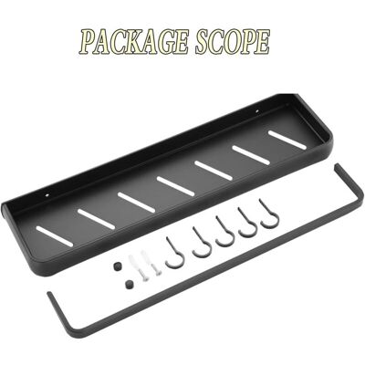MOXIE Porte-serviettes, Étagère Carrée Salle De Tablette Avec Towel Et Mur Montées Sur Rail, En Alliage D'Aluminium Solide Fini Noir Mat,noir,60cm - Publicité MOXIE Porte-serviettes, Étagère Carrée Salle De Tablette Avec Towel Et Mur Montées Sur Rail, En Alliage D'Aluminium Solide Fini Noir Mat,noir,60cm - Publicité