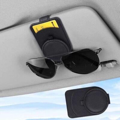 ABYSSE Clip De Lunettes De Voiture, Boîte De Rangement De Voiture Multifonctionnelle En Cuir Magnétique, Clip De Cadre De Lunettes De Soleil, Clip D'Accessoire De Pare-soleil De Voiture - Publicité ABYSSE Clip De Lunettes De Voiture, Boîte De Rangement De Voiture Multifonctionnelle En Cuir Magnétique, Clip De Cadre De Lunettes De Soleil, Clip D'Accessoire De Pare-soleil De Voiture - Publicité