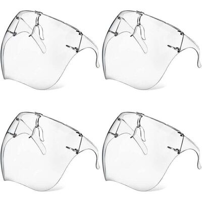 OEM Lot De 4 Masques De Protection Avec Lunettes, Antibuée, Transparents, Réutilisables, En Plastique, Anti-éclaboussures, Pour Femmes, Hommes Et Enfants - Publicité OEM Lot De 4 Masques De Protection Avec Lunettes, Antibuée, Transparents, Réutilisables, En Plastique, Anti-éclaboussures, Pour Femmes, Hommes Et Enfants - Publicité