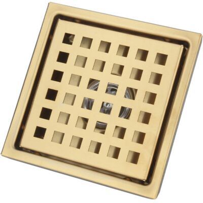 BRINSEA Drain De Douche, Acier Inoxydable Anti-odeur Filtre Cheveux, Drain De Plancher En Brossé Passoire Pour Salle De Bain Large Calibre, Carré 150 150 Mm,d'or - Publicité BRINSEA Drain De Douche, Acier Inoxydable Anti-odeur Filtre Cheveux, Drain De Plancher En Brossé Passoire Pour Salle De Bain Large Calibre, Carré 150 150 Mm,d'or - Publicité