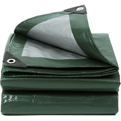 SCORPIO Bâche Imperméable Avec Œillets, 3 X 3 M, Vert Militaire/argent, Avec Œillets, 130 G/m², Résistante Aux Uv, Résistante À La Moisissure, Bâche Multi-usages Pour Meubles De Jardin, Bois, Voiture, Camping - Publicité SCORPIO Bâche Imperméable Avec Œillets, 3 X 3 M, Vert Militaire/argent, Avec Œillets, 130 G/m², Résistante Aux Uv, Résistante À La Moisissure, Bâche Multi-usages Pour Meubles De Jardin, Bois, Voiture, Camping - Publicité