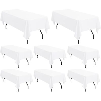 GRASSLIN Lot De 8 Nappes, Polyester, 153x260cm, Lavable, Rectangulaire, Mariage - Publicité GRASSLIN Lot De 8 Nappes, Polyester, 153x260cm, Lavable, Rectangulaire, Mariage - Publicité