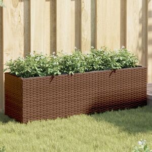 DESIGN IN 2 Pcs Jardinière Pot De Fleurss Avec 3 Pots Marron 105x30x32cm Résine Tressée Cfw37557 - Publicité DESIGN IN 2 Pcs Jardinière Pot De Fleurss Avec 3 Pots Marron 105x30x32cm Résine Tressée Cfw37557 - Publicité