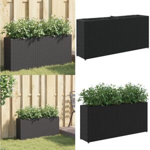 VIDAXL Jardinière Avec 2 Pots Noir 90x20x40 Cm Résine Tressée - Jardinière En Acier - Jardinière Décorative - Publicité VIDAXL Jardinière Avec 2 Pots Noir 90x20x40 Cm Résine Tressée - Jardinière En Acier - Jardinière Décorative - Publicité