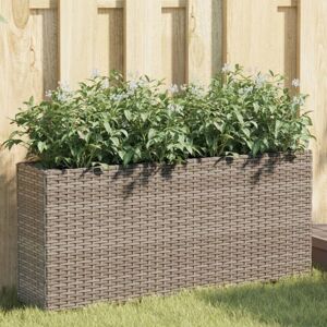 MAISON CHIC Jardinière Avec 2 Pots-pot De Fleur-bac À Fleurs Gris 90x20x40 Cm Résine Tressée - Publicité MAISON CHIC Jardinière Avec 2 Pots-pot De Fleur-bac À Fleurs Gris 90x20x40 Cm Résine Tressée - Publicité