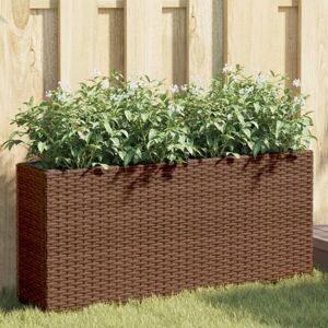 MAISON CHIC Jardinière Avec 2 Pots-pot De Fleur-bac À Fleurs Marron 90x20x40 Cm Résine Tressée - Publicité MAISON CHIC Jardinière Avec 2 Pots-pot De Fleur-bac À Fleurs Marron 90x20x40 Cm Résine Tressée - Publicité
