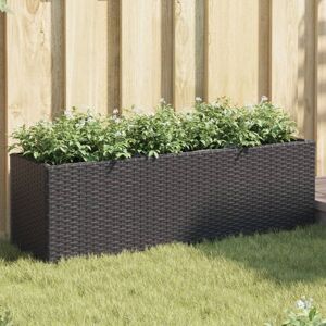 MAISON CHIC Jardinière Avec 3 Pots-pot De Fleur-bac À Fleurs Noir 105x30x32 Cm Résine Tressée - Publicité MAISON CHIC Jardinière Avec 3 Pots-pot De Fleur-bac À Fleurs Noir 105x30x32 Cm Résine Tressée - Publicité