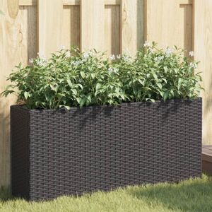 MAISON CHIC Jardinières Avec 2 Pots 2 Pcs-lot De 2 Pot De Fleur-bac À Fleurs Noir 90x20x40 Cm Résine Tressée - Publicité MAISON CHIC Jardinières Avec 2 Pots 2 Pcs-lot De 2 Pot De Fleur-bac À Fleurs Noir 90x20x40 Cm Résine Tressée - Publicité