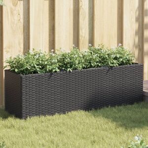 MAISON CHIC Jardinières Avec 3 Pots 2 Pcs-lot De 2 Pot De Fleur-bac À Fleurs Noir 105x30x32 Cm Résine Tressée - Publicité MAISON CHIC Jardinières Avec 3 Pots 2 Pcs-lot De 2 Pot De Fleur-bac À Fleurs Noir 105x30x32 Cm Résine Tressée - Publicité