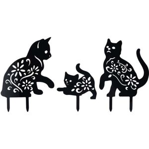 KEABBA Lot De 3 Statues De Jardin En Silhouette De Chat Noir Statues D'Extérieur Décoratives Piquets D'Animaux Pour Décor De Cour Pelouse - Publicité KEABBA Lot De 3 Statues De Jardin En Silhouette De Chat Noir Statues D'Extérieur Décoratives Piquets D'Animaux Pour Décor De Cour Pelouse - Publicité