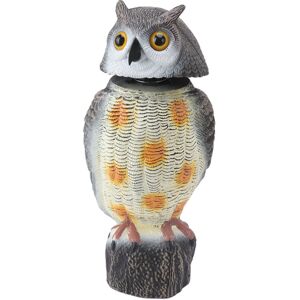 ALLAUVE Statue De Hibou En Plastique, Effaroucheur D'Oiseaux Avec Tête Bougeante - Répulsif Naturel Pour Jardin, Terrasse Et Balcon - Publicité ALLAUVE Statue De Hibou En Plastique, Effaroucheur D'Oiseaux Avec Tête Bougeante - Répulsif Naturel Pour Jardin, Terrasse Et Balcon - Publicité