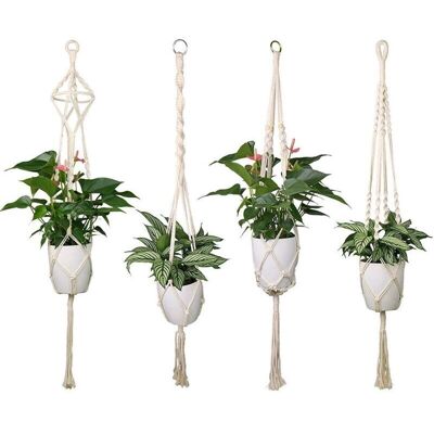 Scotch Lot De 4 Suspension Corde Plante Macramé Porte Pot Suspendu Plante Cintre Intérieur Extérieur Décoration Du Jardin Avec - 41 Pouces, 4 Jambes En Corde - Publicité Scotch Lot De 4 Suspension Corde Plante Macramé Porte Pot Suspendu Plante Cintre Intérieur Extérieur Décoration Du Jardin Avec - 41 Pouces, 4 Jambes En Corde - Publicité