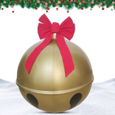 ABYSSE Cloche Gonflable Géante De Noël, Boule De Cloche Gonflable Décorée En Pvc Avec Nœud Rouge, Décoration Extérieure De Noël Pour Cour, Piscine, Pelouse, Porche, Décoration De-60cm - Publicité ABYSSE Cloche Gonflable Géante De Noël, Boule De Cloche Gonflable Décorée En Pvc Avec Nœud Rouge, Décoration Extérieure De Noël Pour Cour, Piscine, Pelouse, Porche, Décoration De-60cm - Publicité
