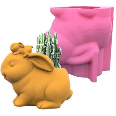 FLAMMKRAFT Moule En Béton Pour Pot De Fleurs, Moule En Silicone Pour Statue De Lapin, Moule Pour Jardinière Succulente - Publicité FLAMMKRAFT Moule En Béton Pour Pot De Fleurs, Moule En Silicone Pour Statue De Lapin, Moule Pour Jardinière Succulente - Publicité