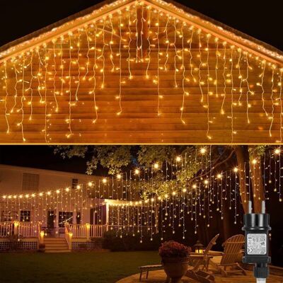 Melissa Guirlande Lumineuse Pluie De Glace Led 15m 8 Modes Rideau Lumineux Avec Fonction Mémoire Et Minuterie Pour Extérieur Fête Noël Décoration - Publicité Melissa Guirlande Lumineuse Pluie De Glace Led 15m 8 Modes Rideau Lumineux Avec Fonction Mémoire Et Minuterie Pour Extérieur Fête Noël Décoration - Publicité