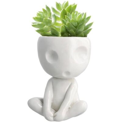 ACKERMAN Pot De Fleurs Phosphorescent - Cache-pot En Céramique Avec Visage Adorable Pour Succulentes Et Cactus - Décoration Pour La Maison Et Le Bureau - Publicité ACKERMAN Pot De Fleurs Phosphorescent - Cache-pot En Céramique Avec Visage Adorable Pour Succulentes Et Cactus - Décoration Pour La Maison Et Le Bureau - Publicité