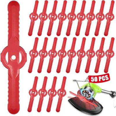 ABYSSE Lot De 50 Lames De Rechange Pour Tête De Coupe-bordures En Plastique - Publicité ABYSSE Lot De 50 Lames De Rechange Pour Tête De Coupe-bordures En Plastique - Publicité