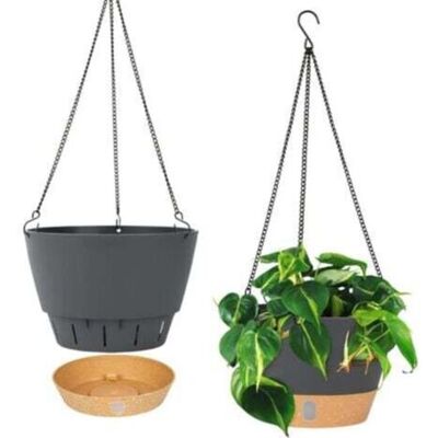SCORPIO Lot De 2(noir) Jardinières Suspendues, 25.4 Cm De Diamètre Pour L'Intérieur Et L'Extérieur, Pot De Fleurs Suspendu Avec Trou De Drainage Et 3 Crochets Pour Le Jardin Et La Maison - Publicité SCORPIO Lot De 2(noir) Jardinières Suspendues, 25.4 Cm De Diamètre Pour L'Intérieur Et L'Extérieur, Pot De Fleurs Suspendu Avec Trou De Drainage Et 3 Crochets Pour Le Jardin Et La Maison - Publicité