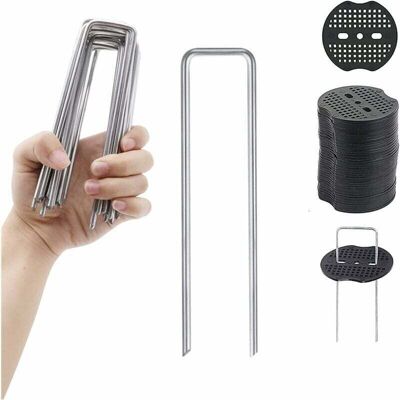 Melissa 30 Pièces Piquets Jardin 15 Cm Avec Joints Pour Fixation Gazon Artificiel Et Paillage - Publicité Melissa 30 Pièces Piquets Jardin 15 Cm Avec Joints Pour Fixation Gazon Artificiel Et Paillage - Publicité