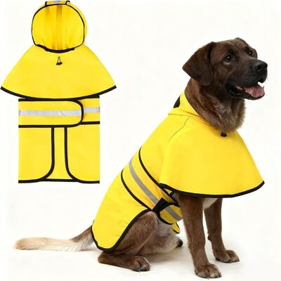 GRASSLIN 1 Manteau Chien Jaune, Imperméable, Bandes Réfléchissantes, Réglable, Trou Harnais, Extérieur - Publicité GRASSLIN 1 Manteau Chien Jaune, Imperméable, Bandes Réfléchissantes, Réglable, Trou Harnais, Extérieur - Publicité