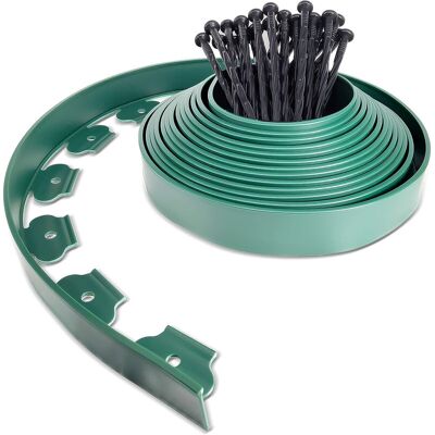 MOXIE Bordure De Jardin En Plastique 10 Mètres Avec 30 Piquets D'Ancrage Bordurette De Pelouse Flexible Bordure De Gazon Avec Piquets Solides Idée De Jardin Hauteur 50mm, Epaisseur 4mm Vert Foncé - Publicité MOXIE Bordure De Jardin En Plastique 10 Mètres Avec 30 Piquets D'Ancrage Bordurette De Pelouse Flexible Bordure De Gazon Avec Piquets Solides Idée De Jardin Hauteur 50mm, Epaisseur 4mm Vert Foncé - Publicité