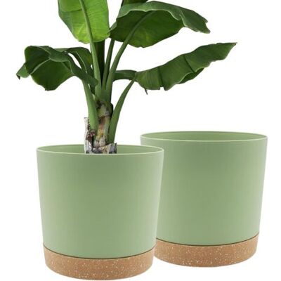 SCORPIO Lot De 2 Pots De Plantes 30.5cm, Pots Pour Plantes D'Intérieur Avec Trous De Drainage Et Base Amovible, Soucoupe Décorative Moderne Pour Jardinières D'Extérieur (vert 30.5cm) - Publicité SCORPIO Lot De 2 Pots De Plantes 30.5cm, Pots Pour Plantes D'Intérieur Avec Trous De Drainage Et Base Amovible, Soucoupe Décorative Moderne Pour Jardinières D'Extérieur (vert 30.5cm) - Publicité