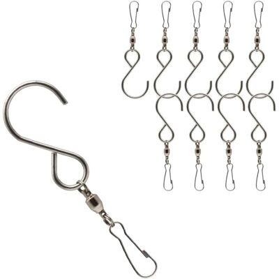 Melissa 10 Pièces Crochets Pivotants Avec Clips, Crochets De Carillon À Vent En Acier Inoxydable Pour Mangeoire Pour Oiseaux, Lampe Suspendue, Panier À Fleurs Suspendu (argent) - Publicité Melissa 10 Pièces Crochets Pivotants Avec Clips, Crochets De Carillon À Vent En Acier Inoxydable Pour Mangeoire Pour Oiseaux, Lampe Suspendue, Panier À Fleurs Suspendu (argent) - Publicité