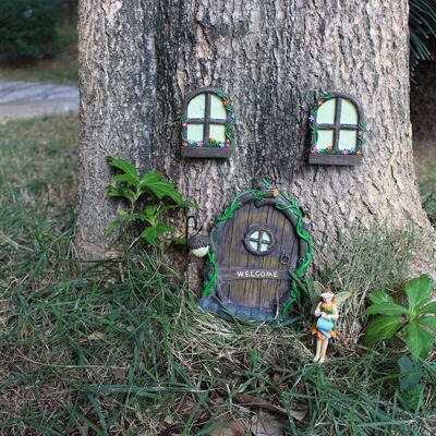 MOXIE Porte D'Arbre De Fée Miniature, Mini Porte De Fée Avec Statues De Jardin En Résine Brillante Sculpture Mystique Pour La Décoration D'Arbres De Pelouse De Cour De Jardin - Publicité MOXIE Porte D'Arbre De Fée Miniature, Mini Porte De Fée Avec Statues De Jardin En Résine Brillante Sculpture Mystique Pour La Décoration D'Arbres De Pelouse De Cour De Jardin - Publicité