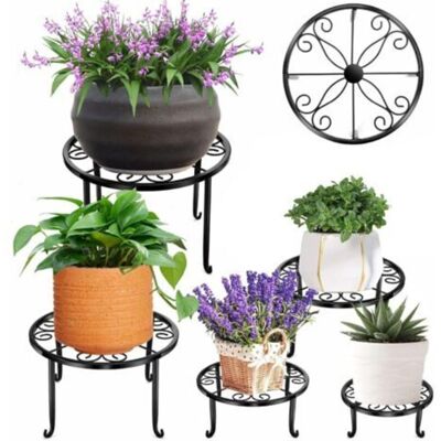 SANS MARQUE Lot De 5 Support Pour Pot De Fleurs, Étagère Plantes Intérieur Ou Extérieur Porte-pots De Fleurs En Fer Pour L'Intérieur, Résistant À La Rouille (noir) - Publicité SANS MARQUE Lot De 5 Support Pour Pot De Fleurs, Étagère Plantes Intérieur Ou Extérieur Porte-pots De Fleurs En Fer Pour L'Intérieur, Résistant À La Rouille (noir) - Publicité