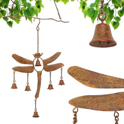 MOXIE Carillon Métal Libellule Cloches Décoration Jardin - Publicité MOXIE Carillon Métal Libellule Cloches Décoration Jardin - Publicité