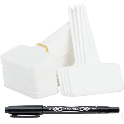 JUSCH 100 Pièces Etiquette Jardin Exterieur Marqueurs En Plastique De Plantes Type T Plastique Etiquette Potager Avec Stylo Étanche Etiquetage Réutilisable Et Accessoires Pour Plantes(blanc). Publicité JUSCH 100 Pièces Etiquette Jardin Exterieur Marqueurs En Plastique De Plantes Type T Plastique Etiquette Potager Avec Stylo Étanche Etiquetage Réutilisable Et Accessoires Pour Plantes(blanc). Publicité