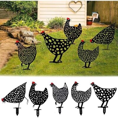 SANS MARQUE Lot De 5 Poules Réalistes Décoration De Jardin - Décoration En Forme De Poulet - Silhouette De Cour Pour Pelouse, Chemin, Trottoir - Publicité SANS MARQUE Lot De 5 Poules Réalistes Décoration De Jardin - Décoration En Forme De Poulet - Silhouette De Cour Pour Pelouse, Chemin, Trottoir - Publicité