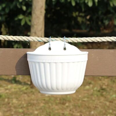 URSUS 1pcs Pot De Fleurs Mural Pour Décoration Extérieure De Jardin, Balcon, Blanc, 21 Cm - Publicité URSUS 1pcs Pot De Fleurs Mural Pour Décoration Extérieure De Jardin, Balcon, Blanc, 21 Cm - Publicité