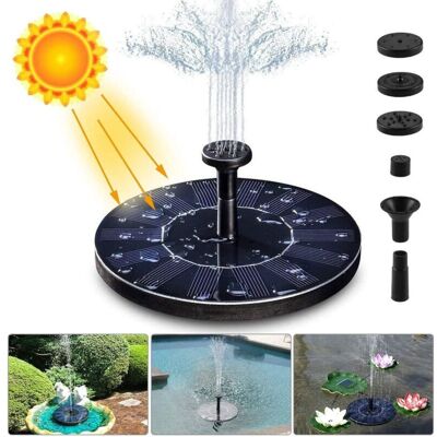 OEM Pompe De Fontaine Solaire, Pompe À Eau Solaire 1,4 W 150 L/h (70 Cm Maximum) + 4 Buses, Mini Pompe Solaire Pour Fontaines De Bassin De Jardin Décoratives (pas De Batterie Ni D'Électricité Requise) - Publicité OEM Pompe De Fontaine Solaire, Pompe À Eau Solaire 1,4 W 150 L/h (70 Cm Maximum) + 4 Buses, Mini Pompe Solaire Pour Fontaines De Bassin De Jardin Décoratives (pas De Batterie Ni D'Électricité Requise) - Publicité