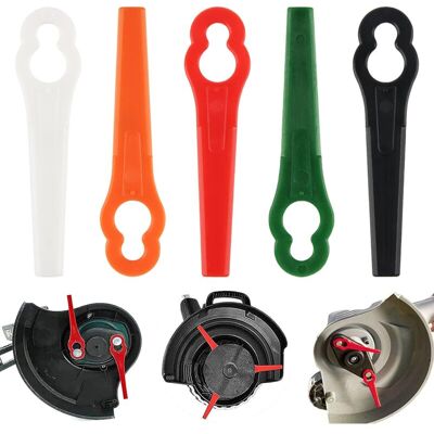 MOXIE 100 Pcs Lames En Plastique De Rechange, Lame Tondeuse Gazon, Lame Debrouissalleuses, Pour Jardin Et Pelouse Coupe Bordures - Publicité MOXIE 100 Pcs Lames En Plastique De Rechange, Lame Tondeuse Gazon, Lame Debrouissalleuses, Pour Jardin Et Pelouse Coupe Bordures - Publicité