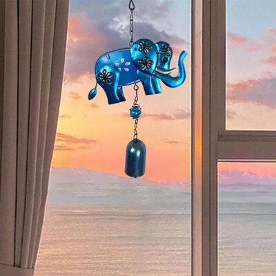 Cellfast Carillon À Vent Pachyderme En Métal, Fer, Verre, Artisanat Peint, Ornements Suspendus, Cour, Jardin, Balcon, Pendentif - Publicité Cellfast Carillon À Vent Pachyderme En Métal, Fer, Verre, Artisanat Peint, Ornements Suspendus, Cour, Jardin, Balcon, Pendentif - Publicité