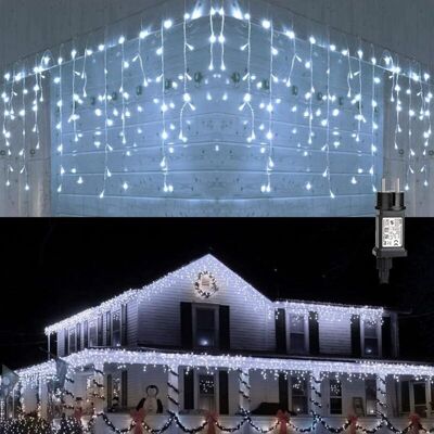 Melissa Keyoung – Guirlande Lumineuse D'Extérieur 300 Led 10m – Blanc Froid Étanche – 8 Modes – Décoration Pour Mariage, Terrasse, Fête, Noël - Publicité Melissa Keyoung – Guirlande Lumineuse D'Extérieur 300 Led 10m – Blanc Froid Étanche – 8 Modes – Décoration Pour Mariage, Terrasse, Fête, Noël - Publicité