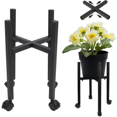 MOXIE Sjlerst Support De Jardinière En Métal, Réglable Et Amovible, Avec Roulettes, Style Moderne, Pour Pot De Fleurs, Jardin, Terrasse, Balcon Ou Bureau (noir) - Publicité MOXIE Sjlerst Support De Jardinière En Métal, Réglable Et Amovible, Avec Roulettes, Style Moderne, Pour Pot De Fleurs, Jardin, Terrasse, Balcon Ou Bureau (noir) - Publicité